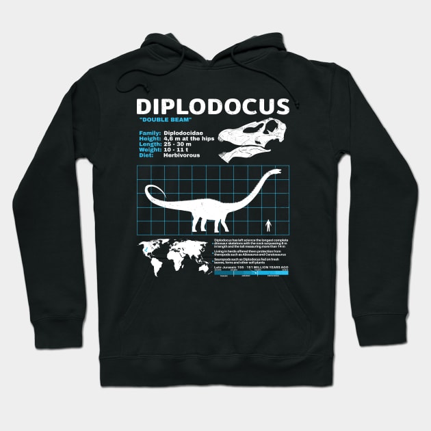 Diplodocus Fact Sheet Hoodie by NicGrayTees